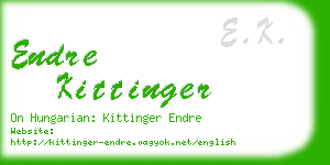 endre kittinger business card